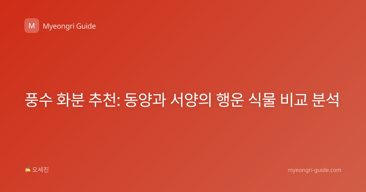 풍수 화분 추천: 동양과 서양의 행운 식물 비교 분석